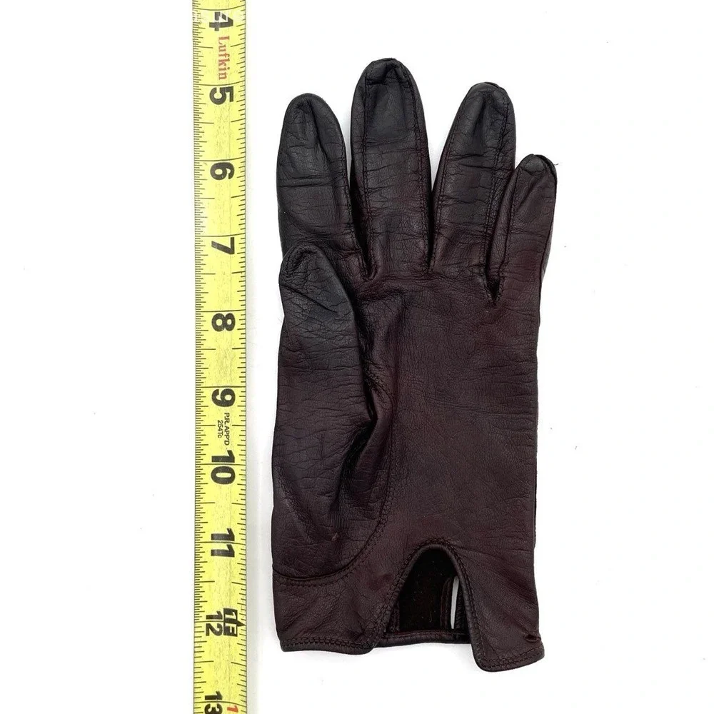 VTG Italian Brown Leather Driving Gloves Women's Soft Leather Made in Italy